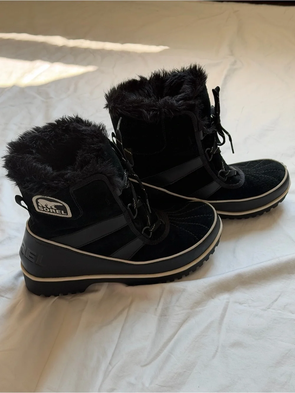 Sorel Women's TIVOLI II Black Suede Faux Fur Lined Waterproof Winter Snow Boot